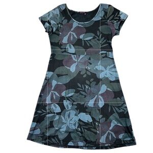 Fresh Produce - ‘Floral blk/green/purple’ dress. Small Previously loved.